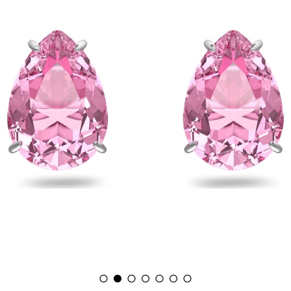 - Gema stud earrings pink rhodium plated from Swarovski